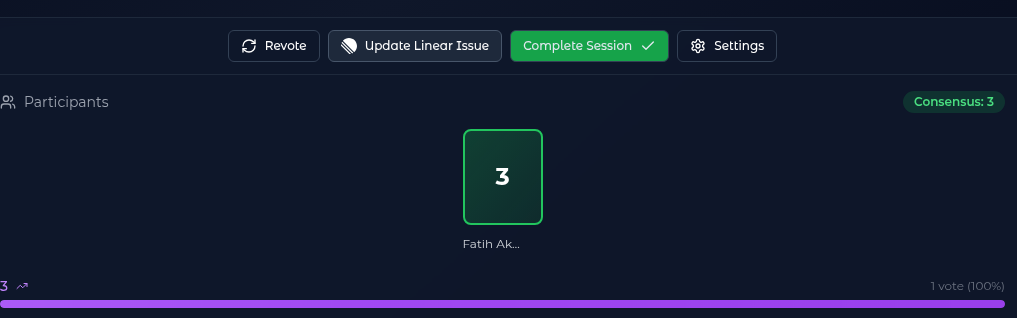 Linear issue view displaying automatically synced story point estimates from Planning Poker session